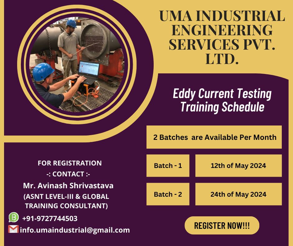 Schedule of Eddy Current Testing Course