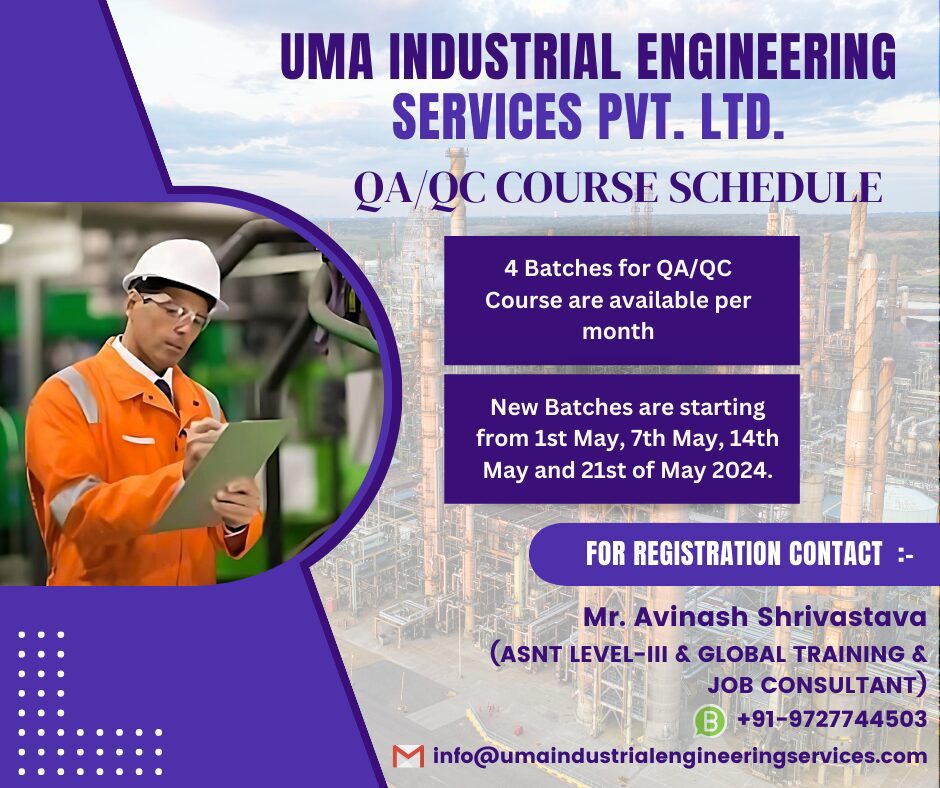 Schedule of QA/QC Training
